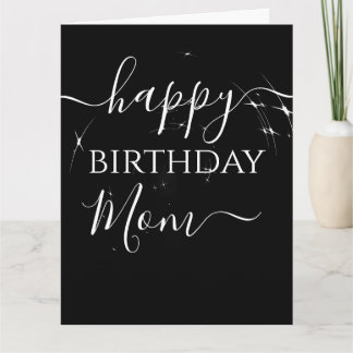 Grattis på födelsedagen Mamma Stjärnor på Svart Pe Kort