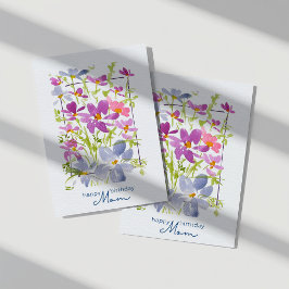 Grattis på födelsedagen Mamma Vattenfärg Vildblomm Kort