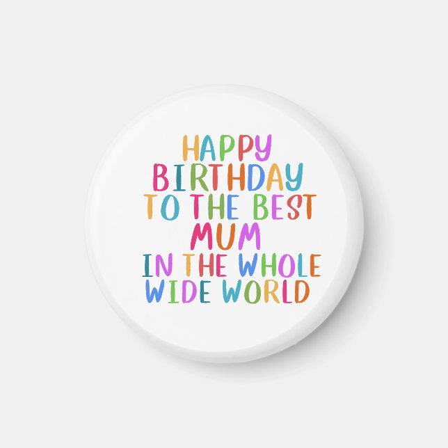 grattis på födelsedagen mamma vykort magnet (Framsidan)