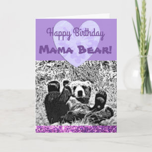 Grattis på födelsedagen "mammabjörn", kort