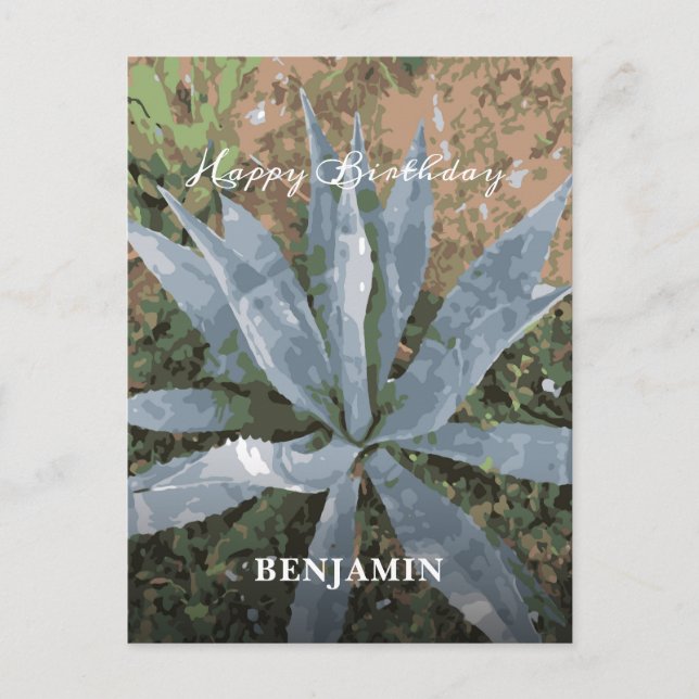 Grattis på födelsedagen män Vattenfärg Växter Anpa Vykort (Framsida)