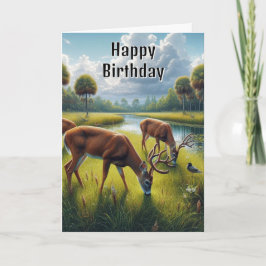 Grattis på födelsedagen Manar Hjort Wildlife-kort Kort
