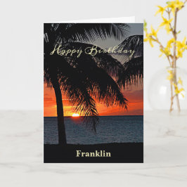 Grattis på födelsedagen Manar sunset Oceanen Handf Kort