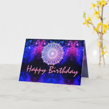Grattis på födelsedagen Mandala Cosmic Galaxy