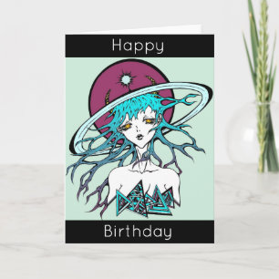 Grattis på födelsedagen manga rymden original kort