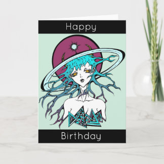 Grattis på födelsedagen manga rymden original kort