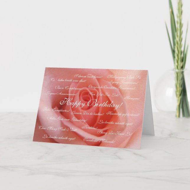 Grattis på födelsedagen - många språk kort (Framsida)