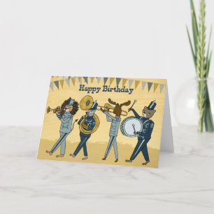 Grattis på födelsedagen - Marching Band Animal Ill Kort