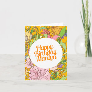 Grattis på födelsedagen Marilyn Blommigt födelse Kort