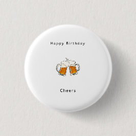 Grattis på födelsedagen märke, knapp, knapp, Skål Knapp