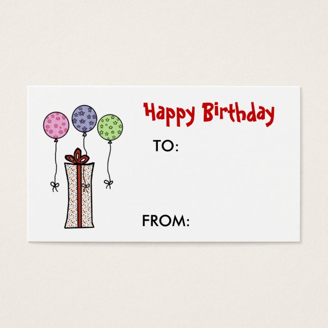 Grattis på födelsedagen, märkrn Gift Visitkort (Framsidan)