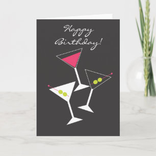 Grattis på födelsedagen Martini Glass Greeting Car Kort