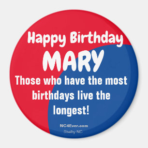 Grattis på födelsedagen MARY Kylskåp Magnet
