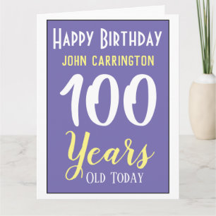 Grattis på födelsedagen med 100 års Namn och ålder Kort