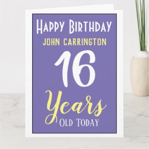 Grattis på födelsedagen med 16 års kort för Namn o