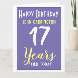 Grattis på födelsedagen med 17 års kort för Namn o