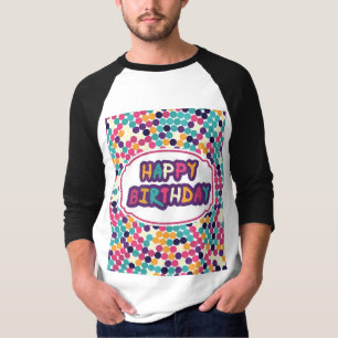 Grattis på födelsedagen med Anpassningsbar Text Re T Shirt