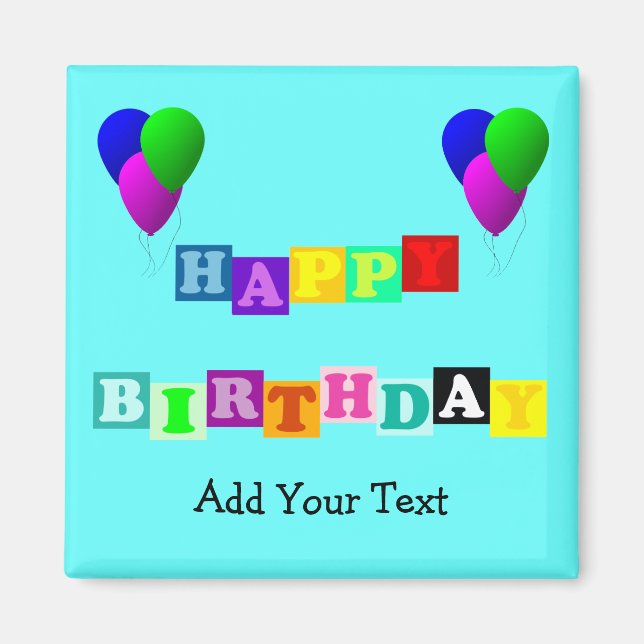 Grattis på födelsedagen med ballonger av ShirleyTa Magnet (Framsidan)