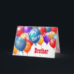 grattis på födelsedagen med Ballonger BROTHER Kort<br><div class="desc">grattis på födelsedagen med färgstarka ballonger. Den här festliga designen med sina färgstarka ballonger som du kan anpassa med ett födelseår, namn, och känslan gör ett enastående födelsedagskalenderkort för en mycket speciell BROTHER. Text är anpassade. Du kan anpassa dig för valfritt årsdag och vilket familjeförhållande som helst, inklusive 1:a 2:e...</div>