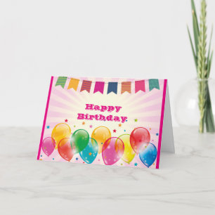 Grattis på födelsedagen med ballonger kort