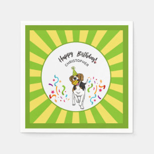 Grattis på födelsedagen med Beagle Hund Buddy Part Pappersservett