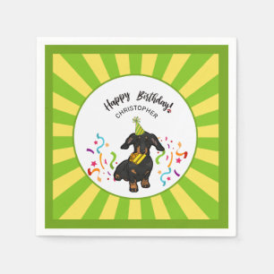 Grattis på födelsedagen med Dachshund Hund Buddy P Pappersservett