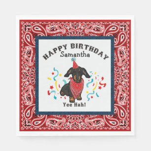 Grattis på födelsedagen med Dachshund Hund i Red B Pappersservett