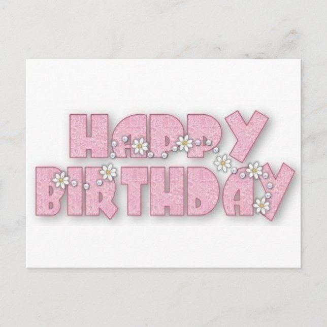 Grattis på födelsedagen med daisy vykort (Framsida)