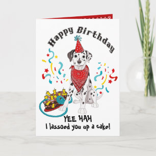 Grattis på födelsedagen med Dalmatien Hund i Red B Kort