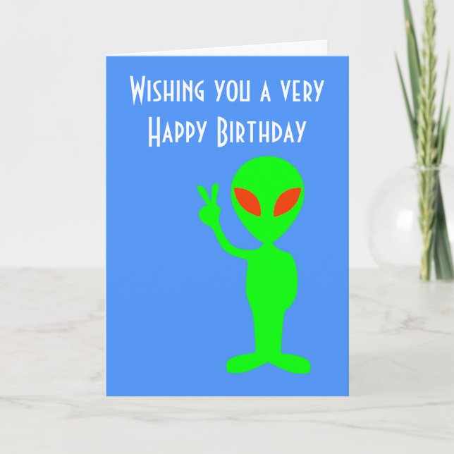 Grattis på födelsedagen med den martian främlingen kort (Framsida)