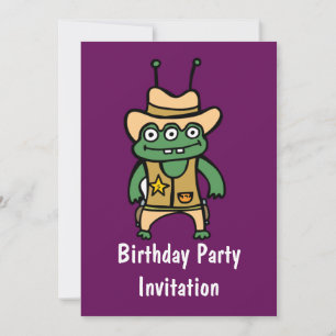 Grattis på födelsedagen med den martian främmande inbjudningar