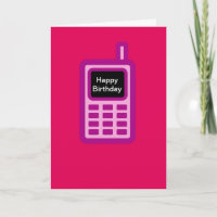 Grattis på födelsedagen med den rosa celltelefonen