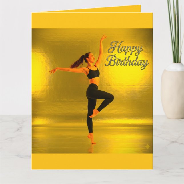 GRATTIS PÅ FÖDELSEDAGEN MED EN DANCINGGIRL KORT (Framsida)