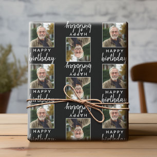 Grattis på födelsedagen med ett fyrkantigt foto - presentpapper