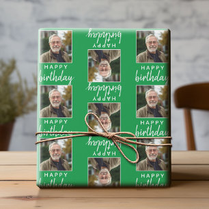 Grattis på födelsedagen med ett kvadratiskt foto - presentpapper