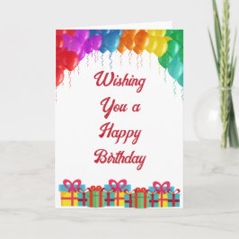 Grattis på födelsedagen med färgämnen och Presente Kort