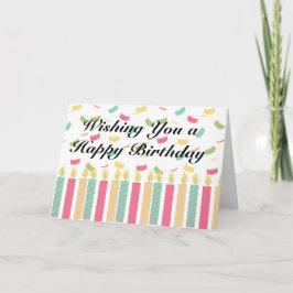 Grattis på födelsedagen med färgstarka ljus och ko kort