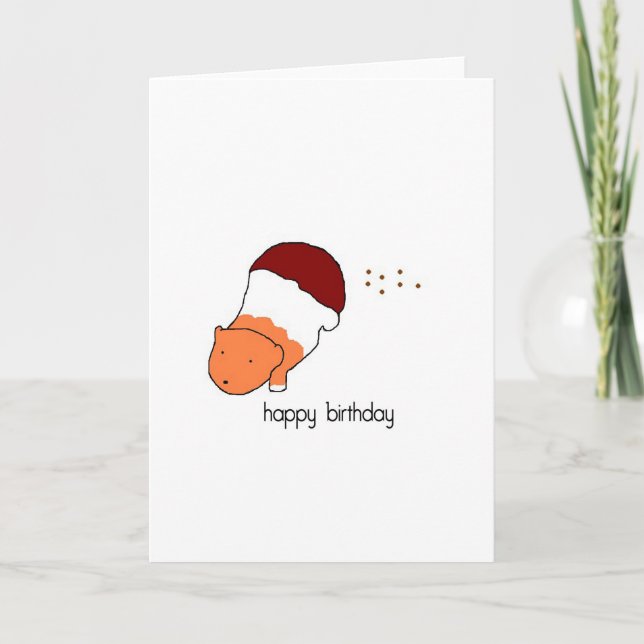 Grattis på födelsedagen med försökskaninen kort (Framsida)