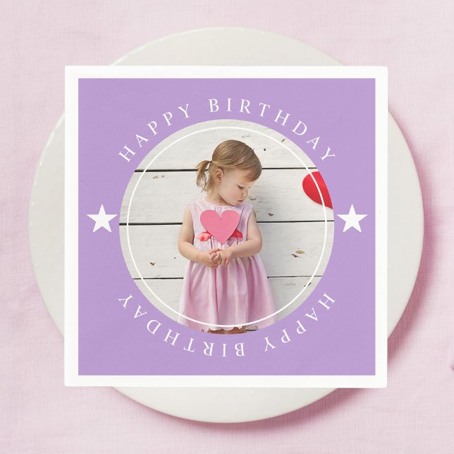 Grattis på födelsedagen med foto pappersservett (Skapare uppladdad)