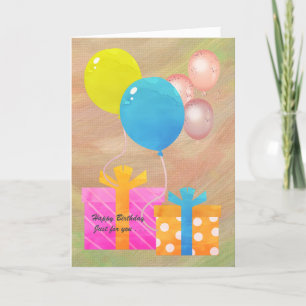 Grattis på födelsedagen med gåvor och ballonger kort