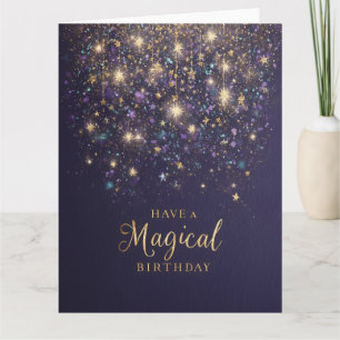 "Grattis på födelsedagen" med glitter och stjärnor Kort
