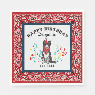 Grattis på födelsedagen med Gräns Collie i Red Pappersservett