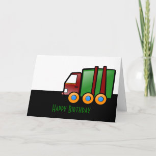 Grattis på födelsedagen med lastbilen för pojke kort