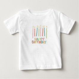 Grattis på födelsedagen med ljus T-shirt