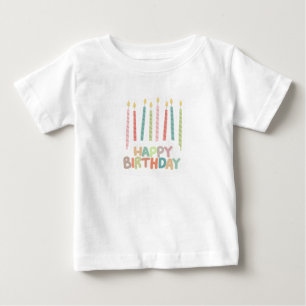 Grattis på födelsedagen med ljus T-shirt