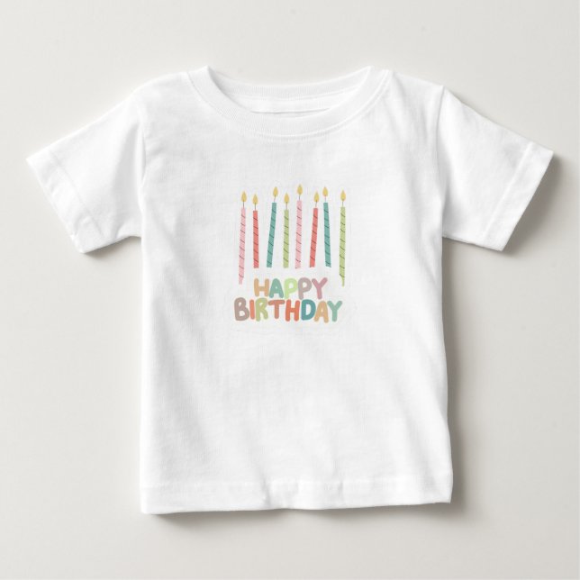 Grattis på födelsedagen med ljus T-shirt (Framsida)