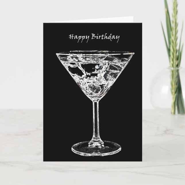Grattis på födelsedagen med Martini Kort (Framsida)