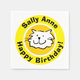 Grattis på födelsedagen med namn, kattälskare pappersservett
