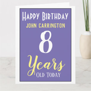 Grattis på födelsedagen med Namn och 8 års ålder Kort