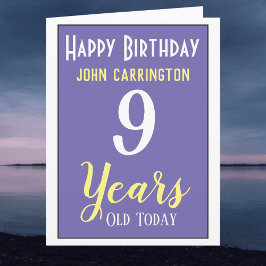 Grattis på födelsedagen med Namn och 9 års ålder Kort